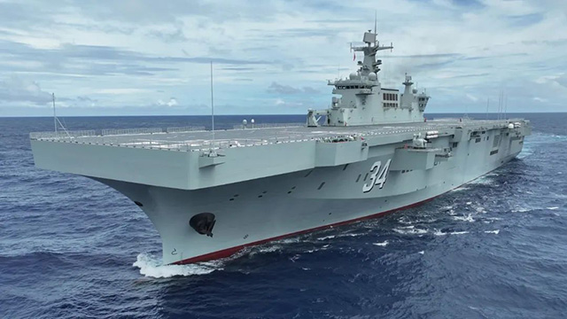 海军湖北舰开展实战化训练