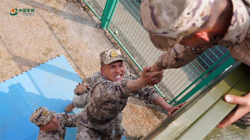 协同翻越高墙训练